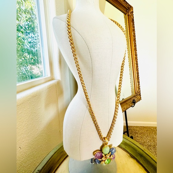 Rare Vintage Signed CRAFT Flower Necklace - Picture 16 of 17